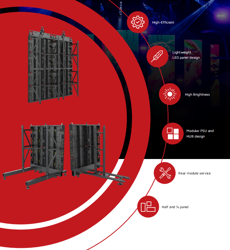 LED panel with wind-brancing systemg