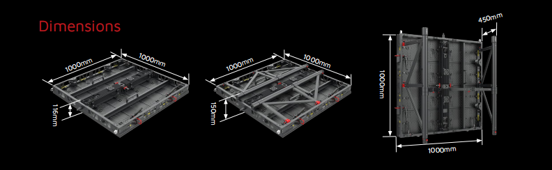 LED panel with wind-brancing system