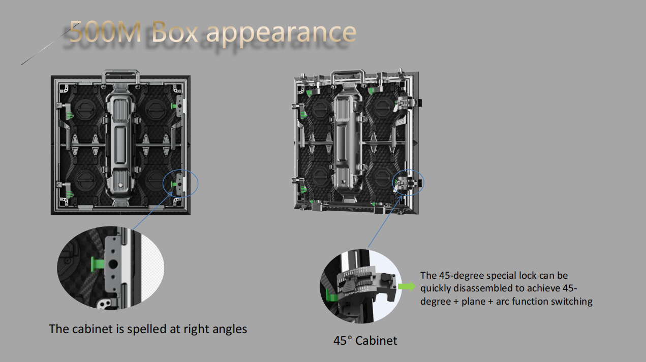 45° cabinet Indoor or Outdoor LED display for Rental