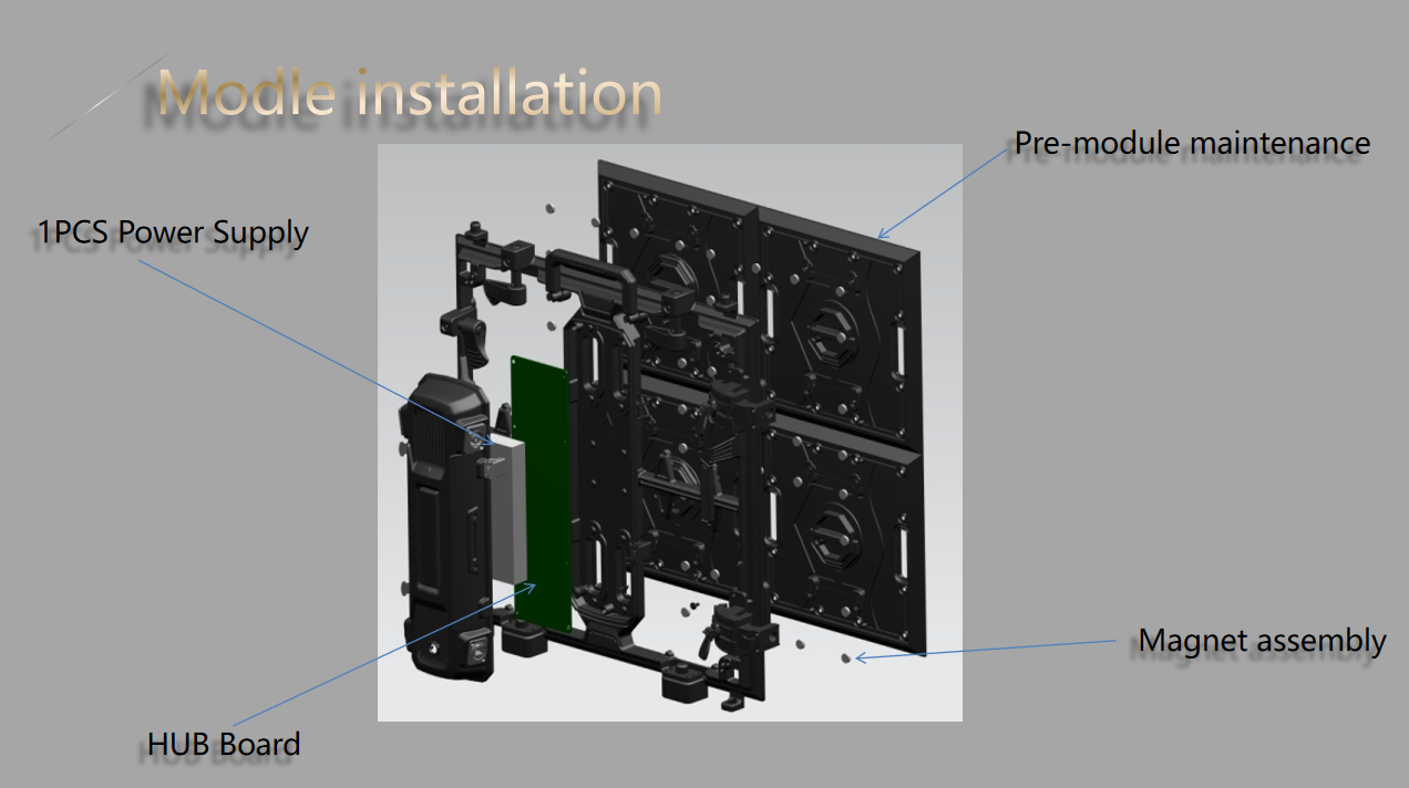 45° cabinet Indoor or Outdoor LED display for Rental